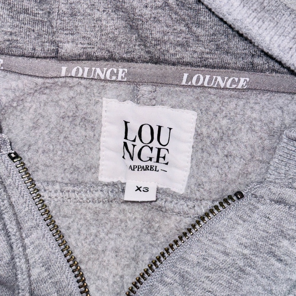 Lounge Apparel Cropped Grey Zip Hoodie View 6